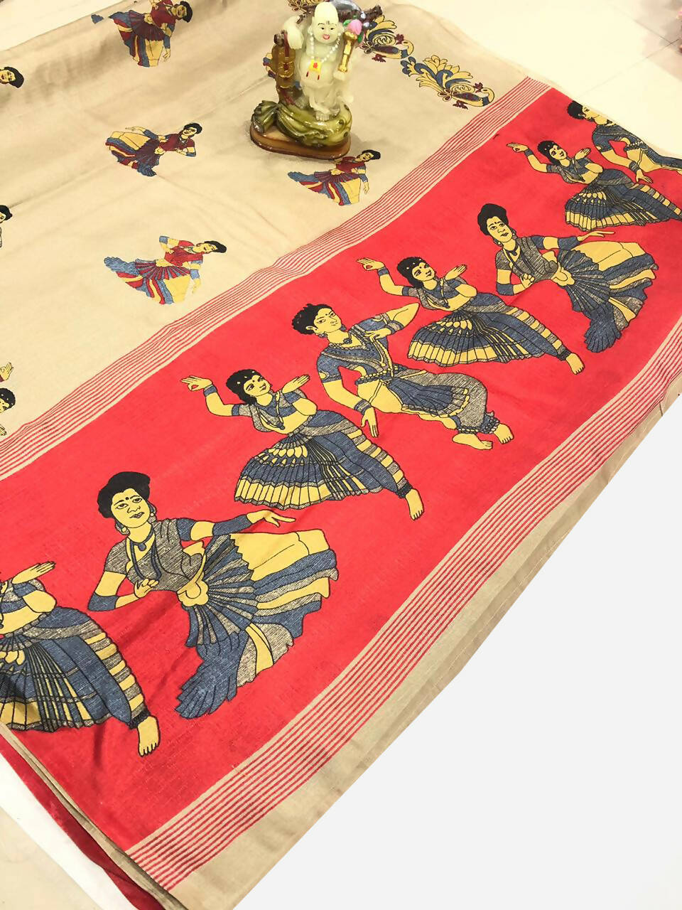 Vamika Chiku Kalamkari With Jhalar Khadi Modern Silk Saree