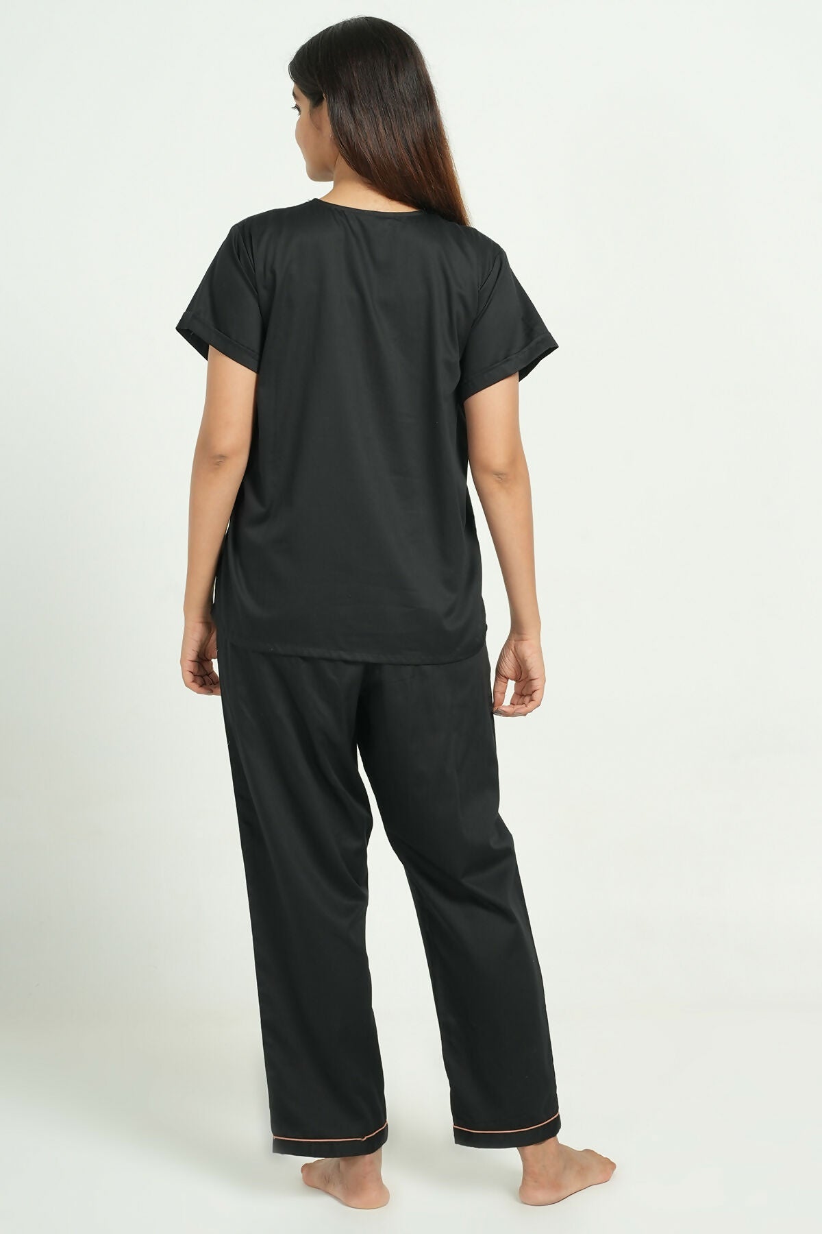 Breathables Women Cotton Night Suit Shirt And Pants Co-Ord Set I Night Wear | Co-Ord Set | Lounge Wear Set I Solid Colour