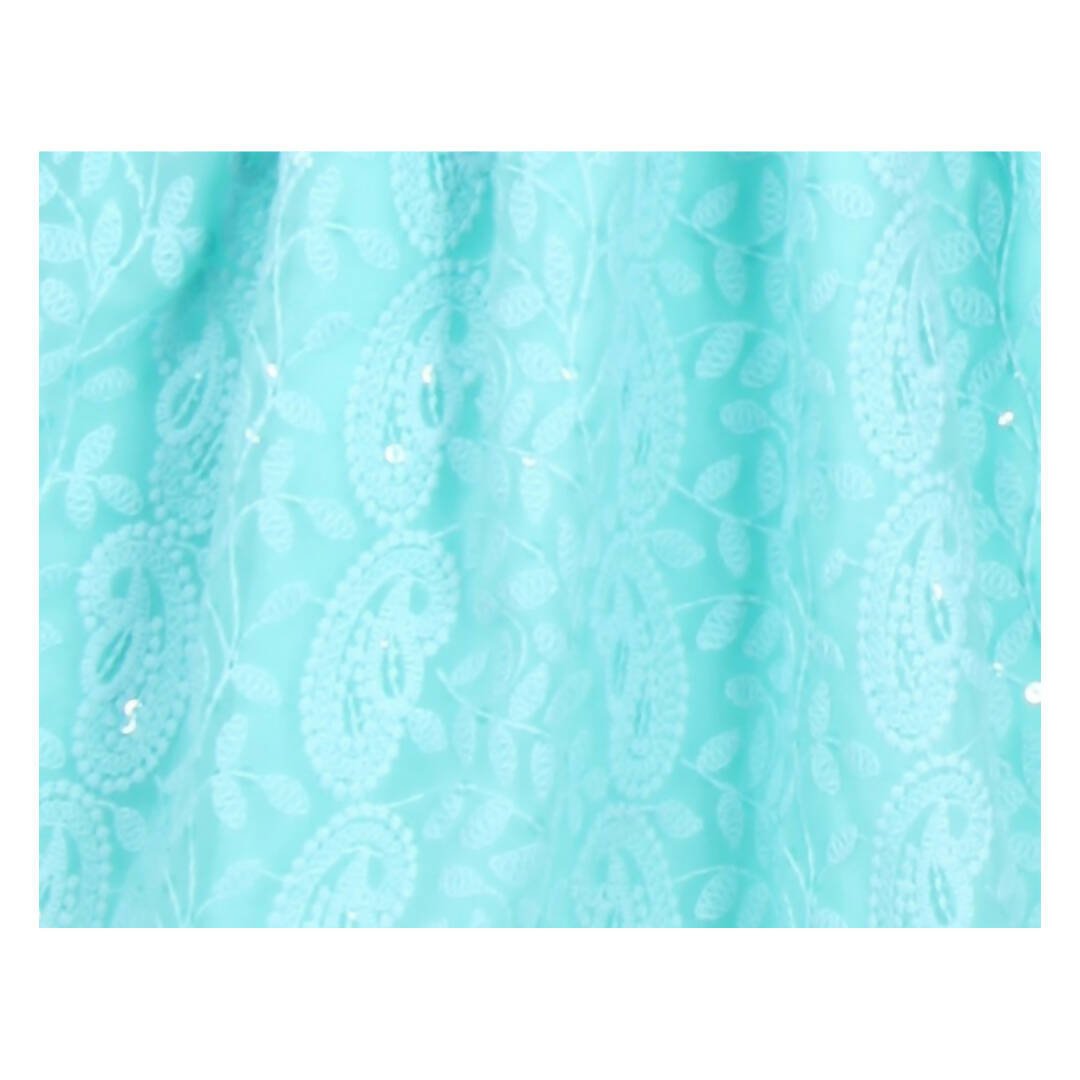 Akarshan viscose Lukhnowi Chikankari Anarkali kurta with Leggings - Green