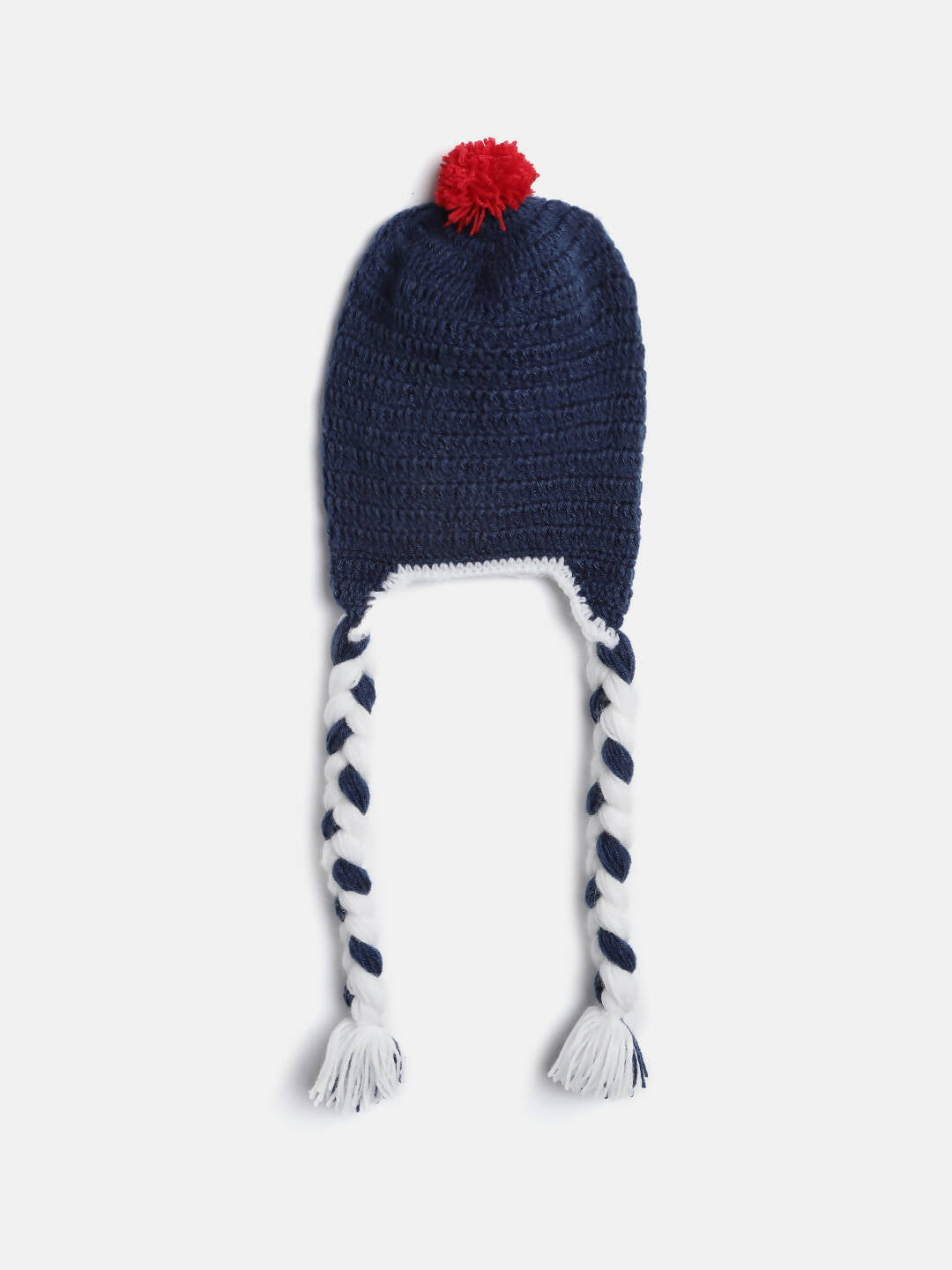 Chutput Kids Woollen Hand Knitted Owl Detailed Cap - Blue
