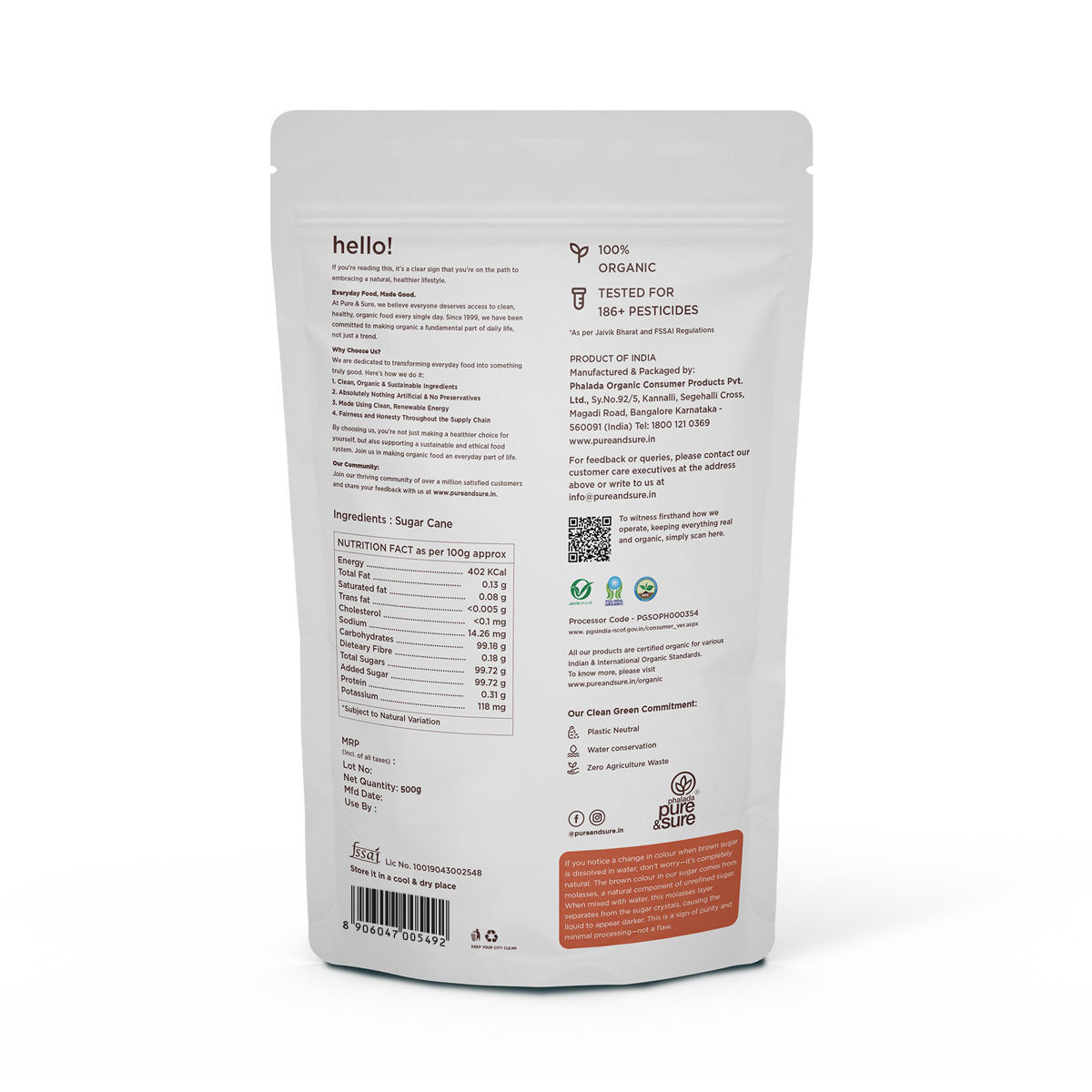 Pure & Sure Organic Sugar Brown