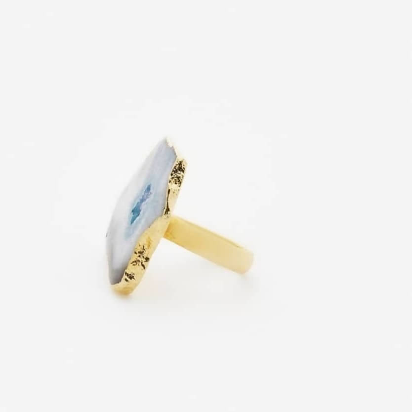 Bling Accessories Agate Natural Stone Statement Finger Ring