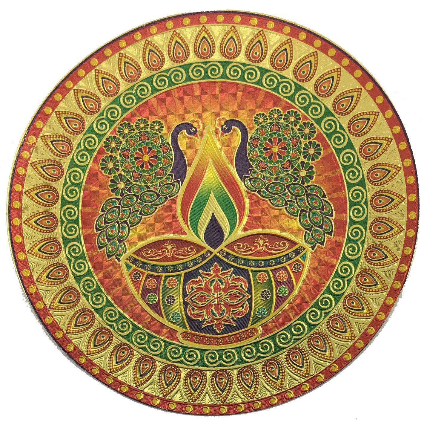 Stickerbazaar Micro Golden Embossing Rangoli Stickers