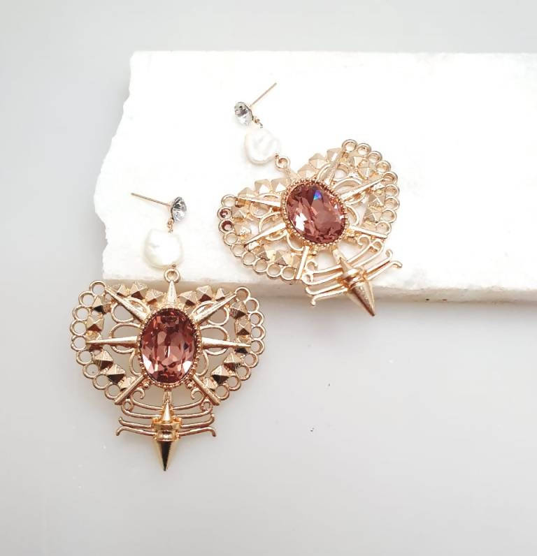 Bling Accessories Swarovski Blush Rose Earrings