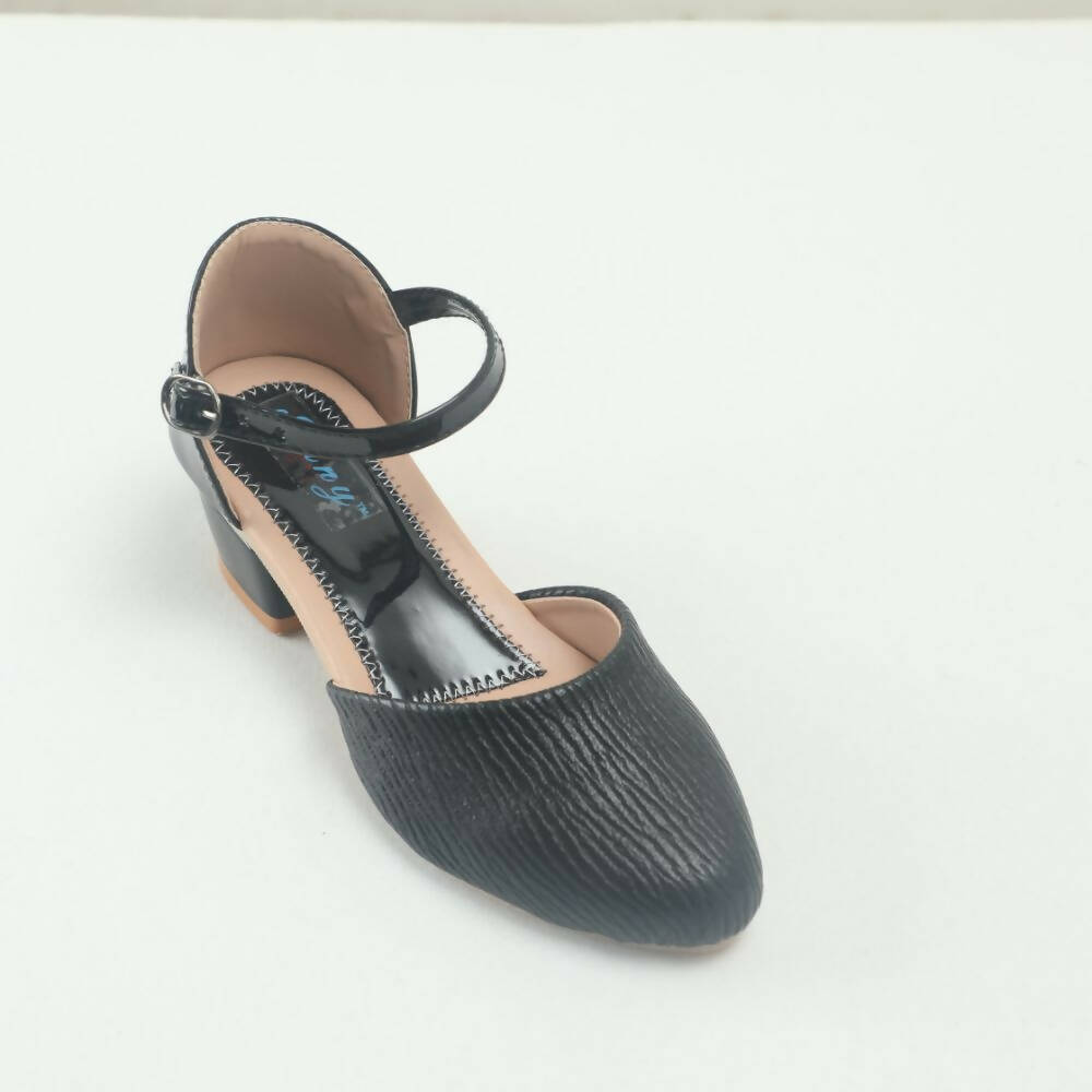 Tiny Bugs Girls Party Wear Ballerinas Heels - Black