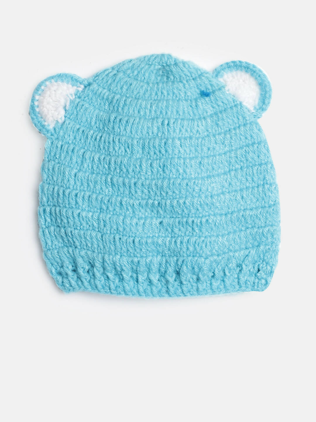 Chutput Kids Woollen Hand Knitted Leo Detail Cap - Blue
