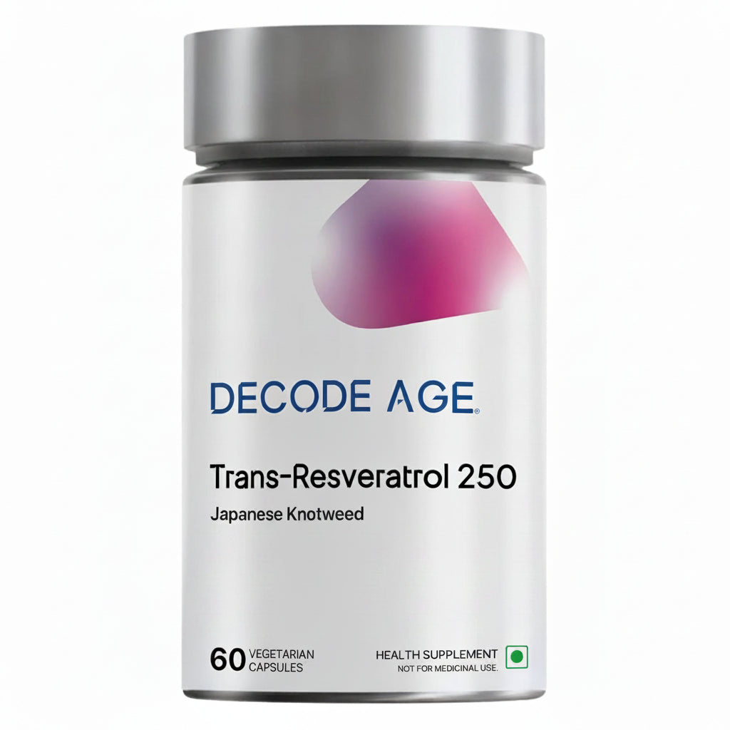 Decode Age 99.5% Pure Trans Resveratrol 250mg Capsules - 60 Caps