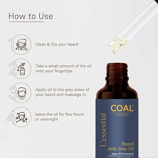 COAL Clean Beauty Beard Anti Grey Oil - For Him - 30 ml