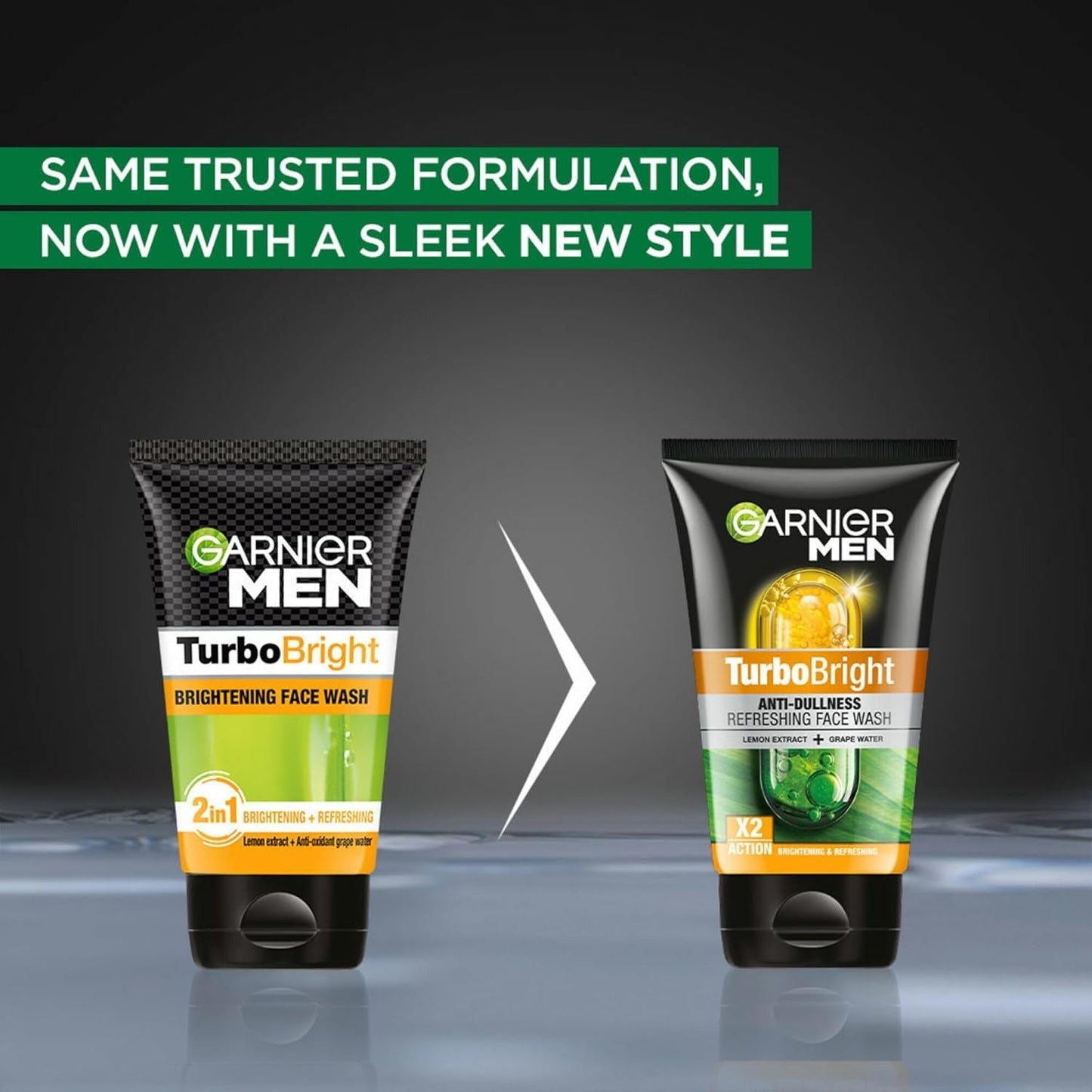 Garnier Men TurboBright Double Action Pack of 2 - 150 gms