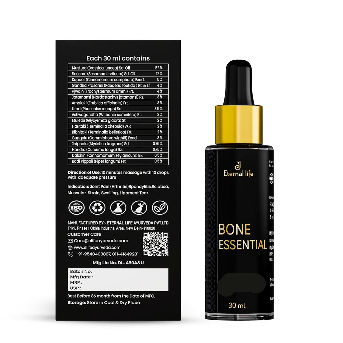 Eternallife Bone Essential Ayurvedic Strong Pain Relief - 30 ml