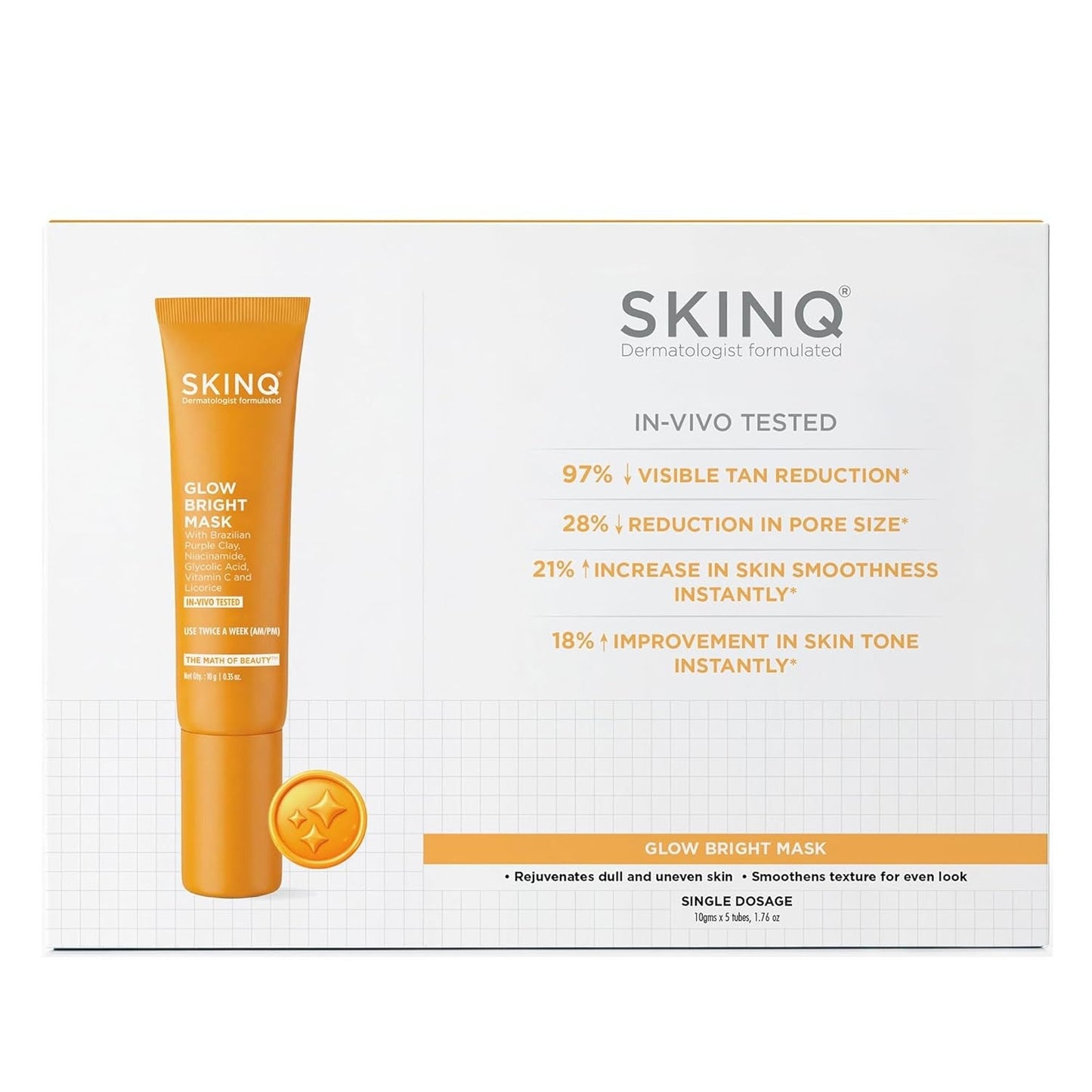 Skin Q Glow Bright Mask - 10 gms Each