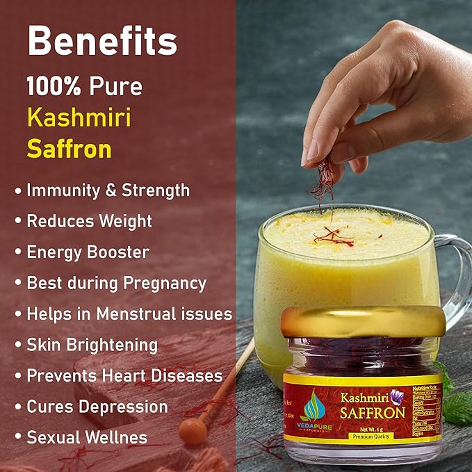 Vedapure Naturals Kashmiri Saffron Grade A++ Saffron/Kesar - 1 gms