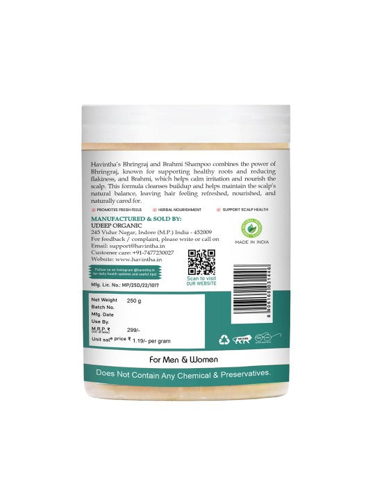 Havintha Amla Reetha Shikakai Bringraj & Hibiscus Powder For Hair - 250 Grams Each (Combo Pack of 5)