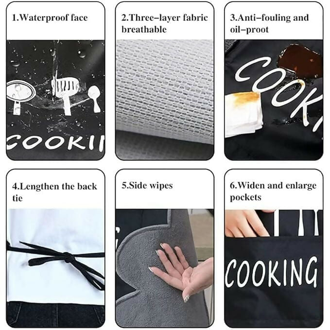 Klimet Waterproof Kitchen Apron For Women-Black