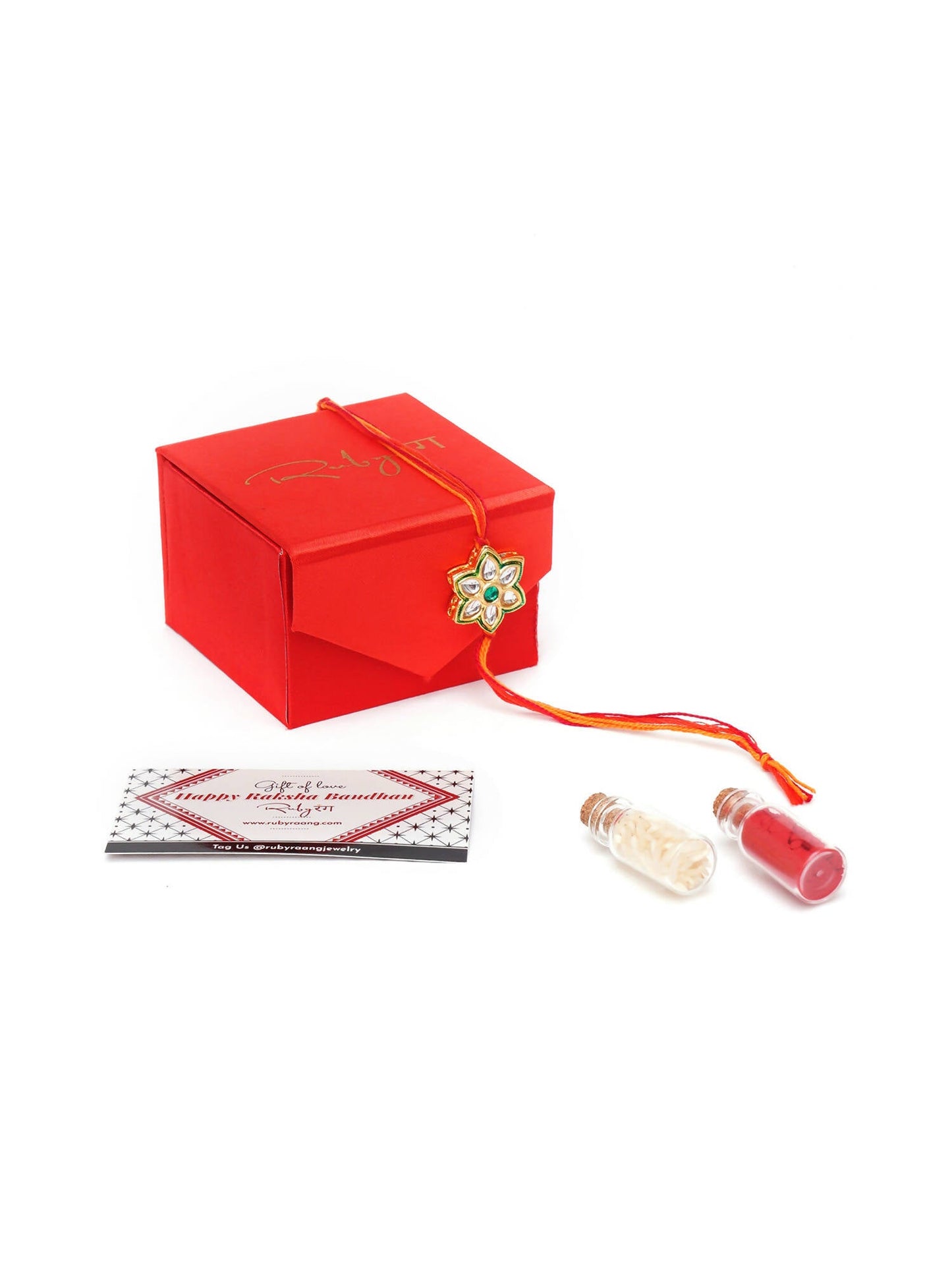 Designer kundan Rakhi - Ruby Raang