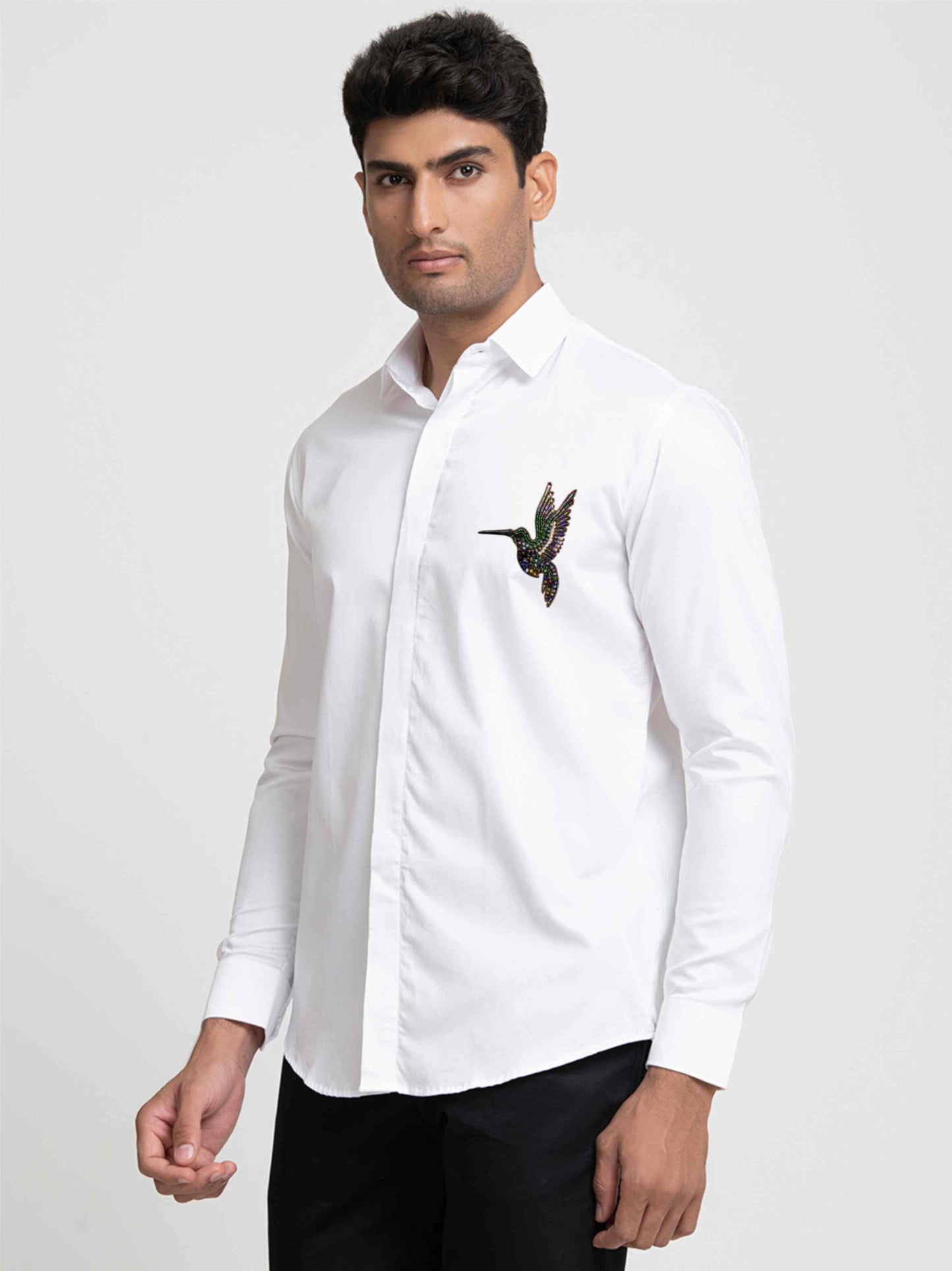 Bird Embroidered Shirt by Hilo Design
