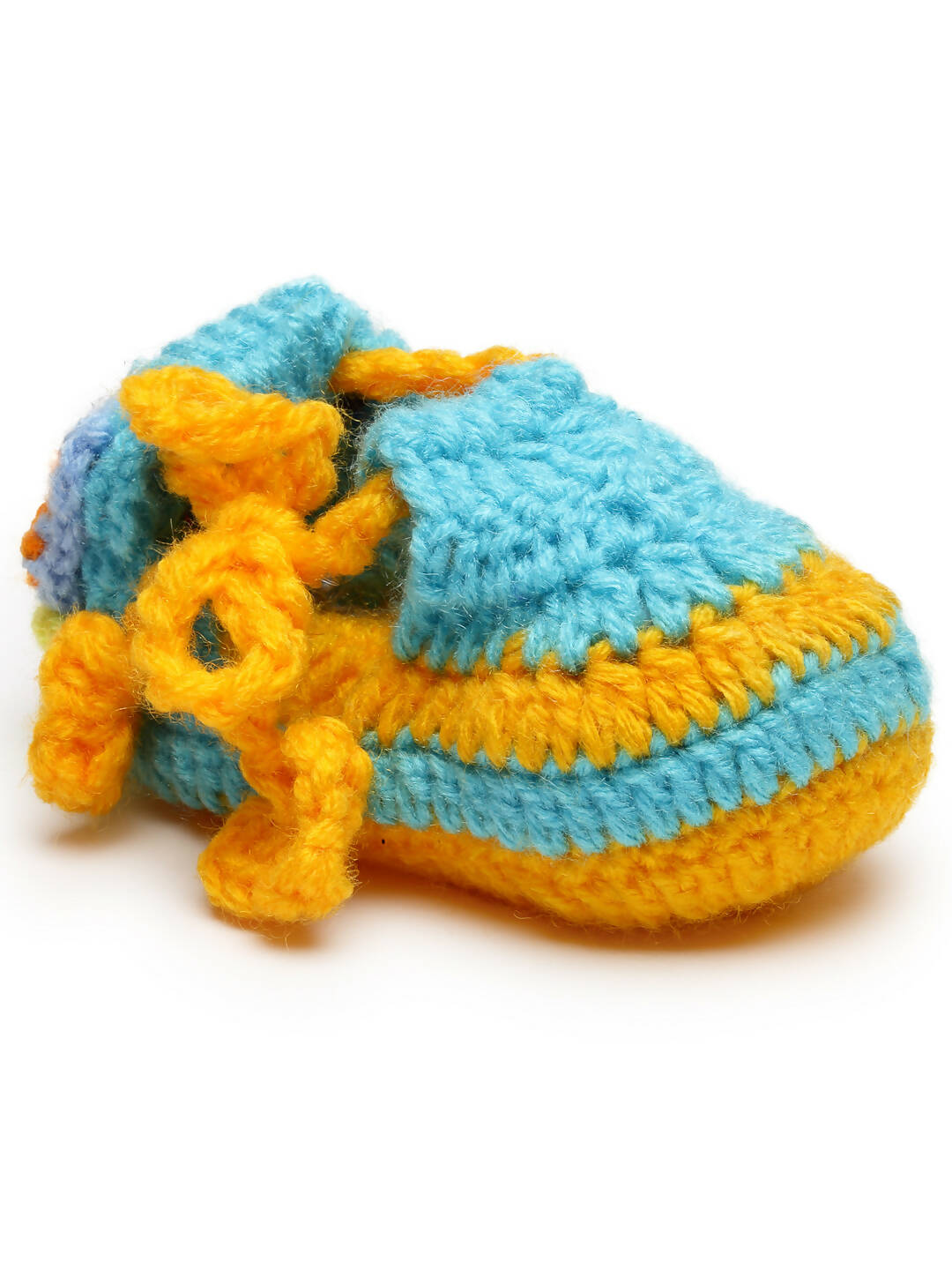 Chutput Kids Woollen Hand Knitted Self Desgin Detailed Booties - Yellow