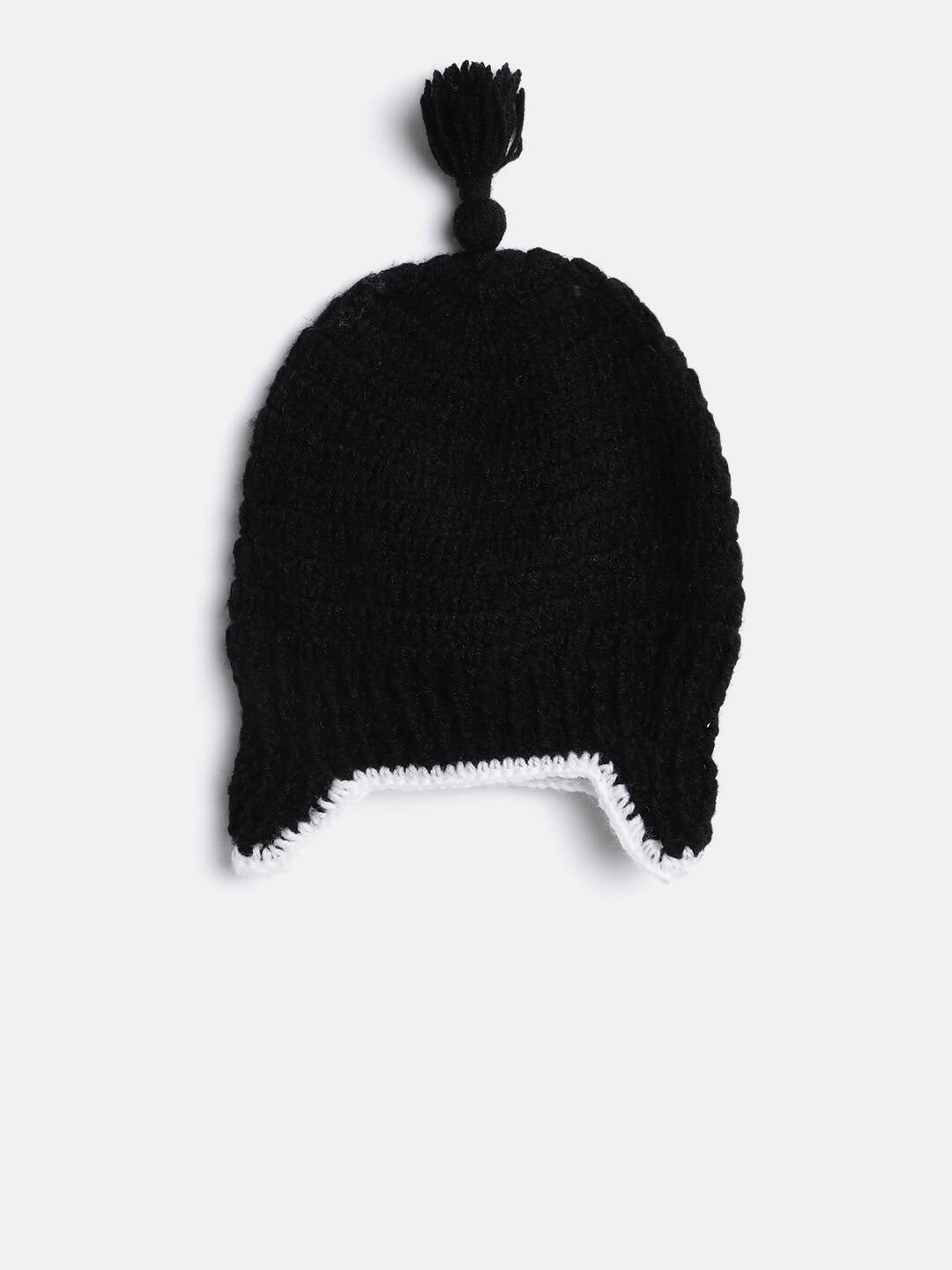 Chutput Kids Woollen Hand Knitted Googly Eyes Detail Cap - Black