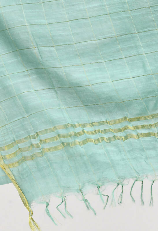 Mominos Fashion Moeza Women's Cotton Zari Box Pista Green Dupatta