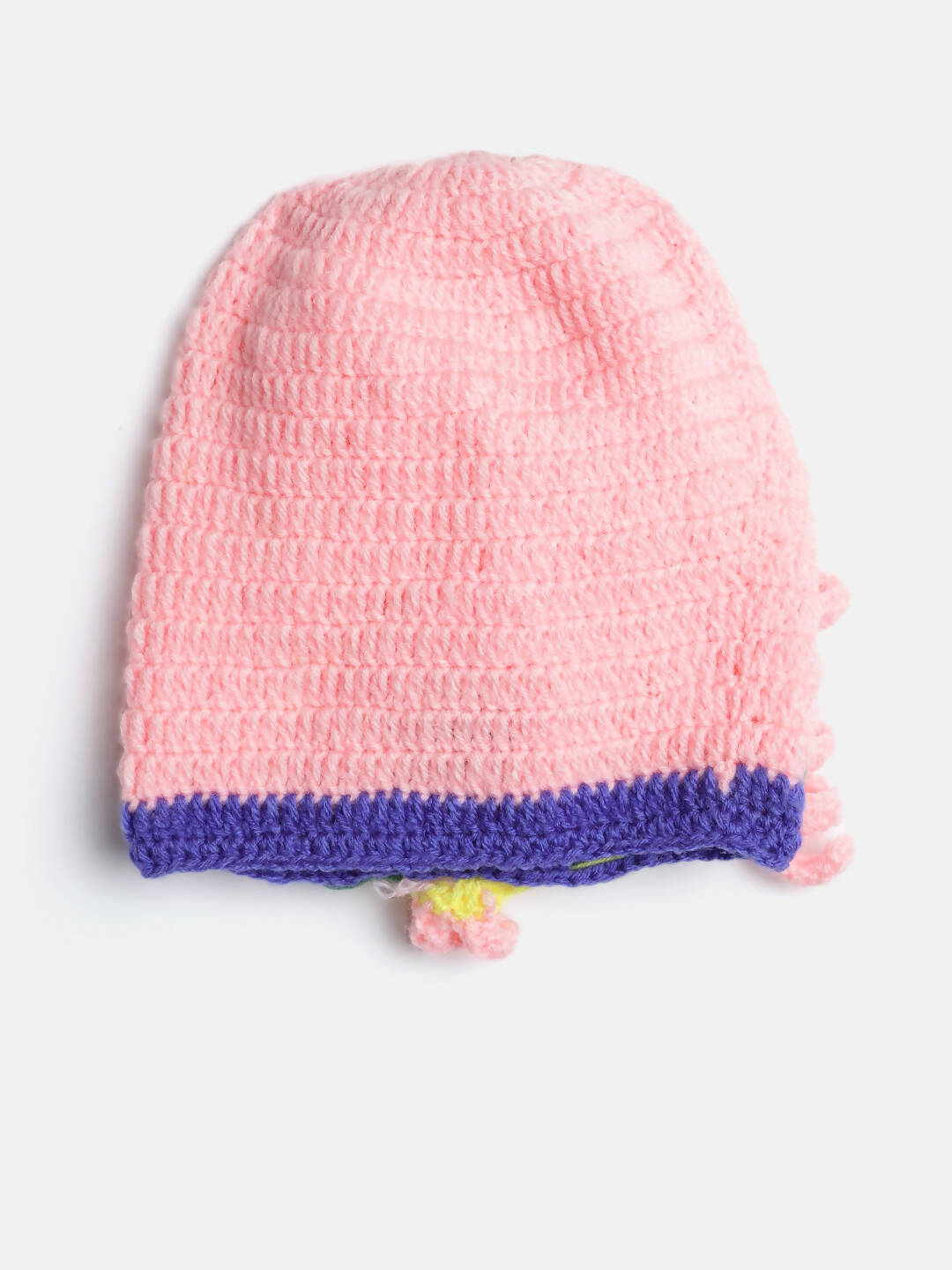 Chutput Kids Woollen Hand Knitted Pony Detailed Cap - Pink