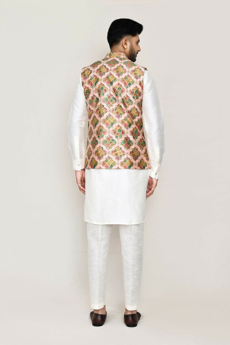 Joban Fashion Printed Colored Art Silk Printed Work Men's Jacket