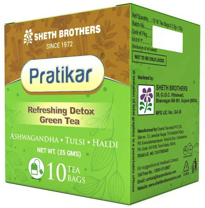Sheth Brothers Pratikar Refreshing Detox Green Tea Bag