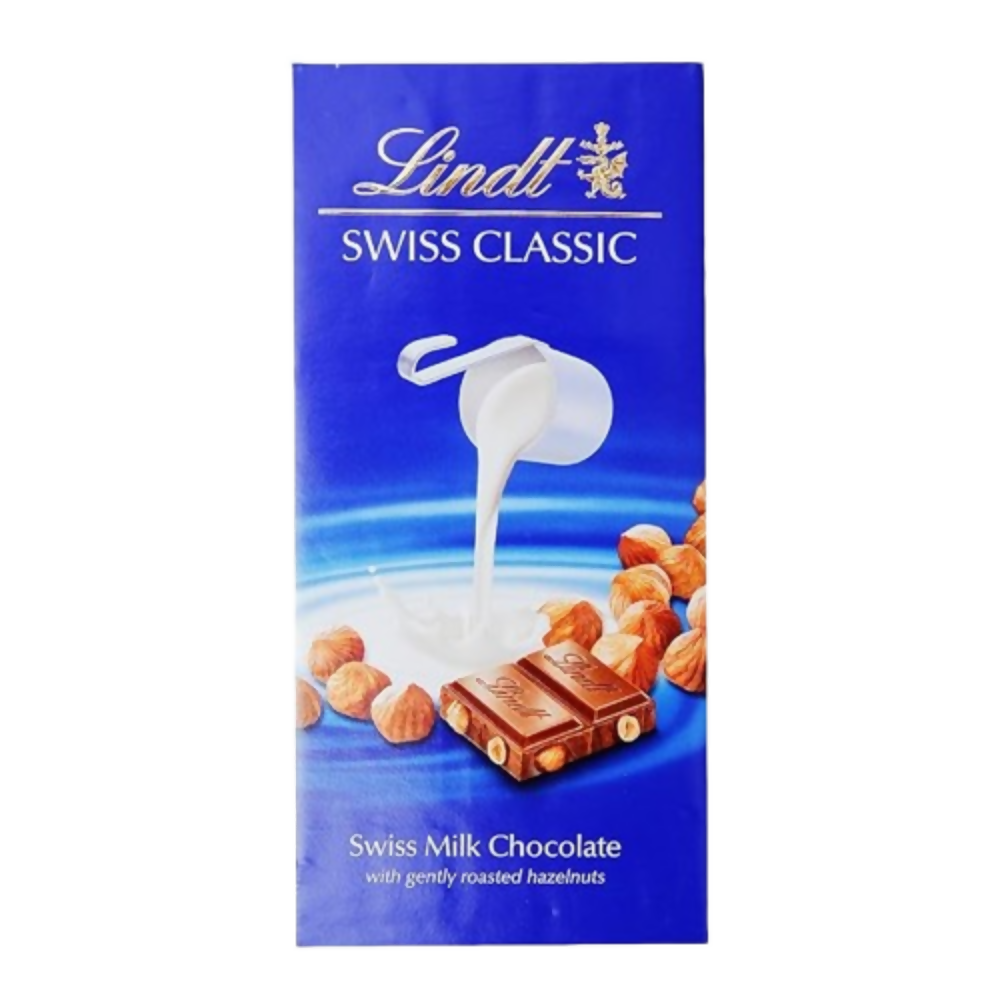 Lindt Swiss Classic Milk Chocolate With Hazelnut Bar