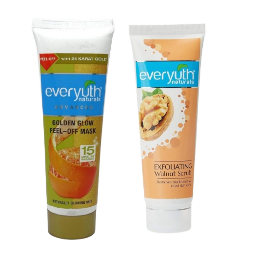 Everyuth Naturals Advanced Golden Glow Peel-off Mask and Exfoliating Walnut Scrub
