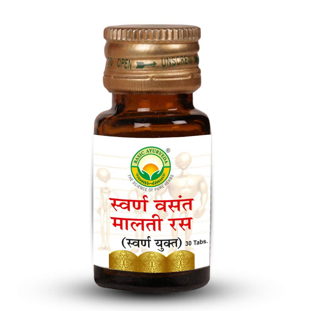 Basic Ayurveda Swarn Vasant Malti Ras (With Gold) Tablets - 30 Tablets
