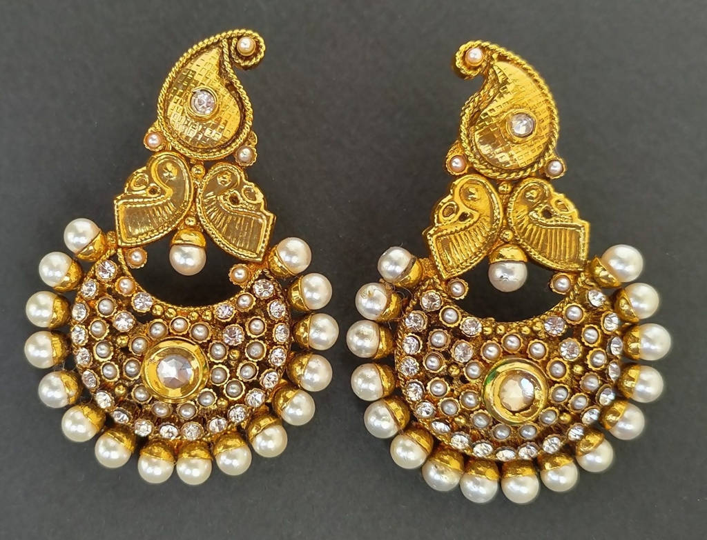 White Kemp Mango Designer Earrings