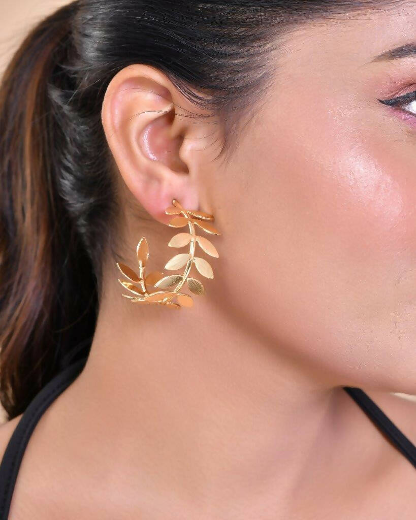 VOJ Women Gold Color stainless steel Earrings