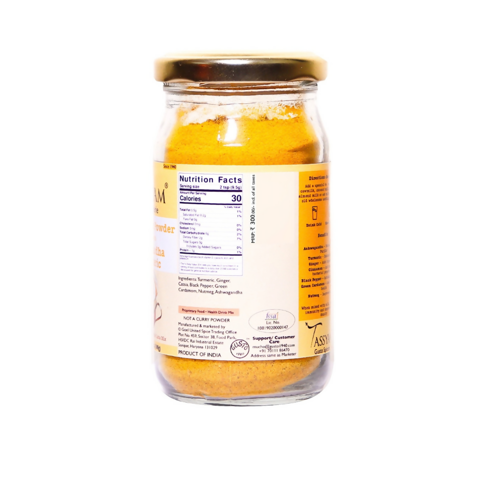 Tassyam Organics Ashwagandha Turmeric Golden Milk Latte