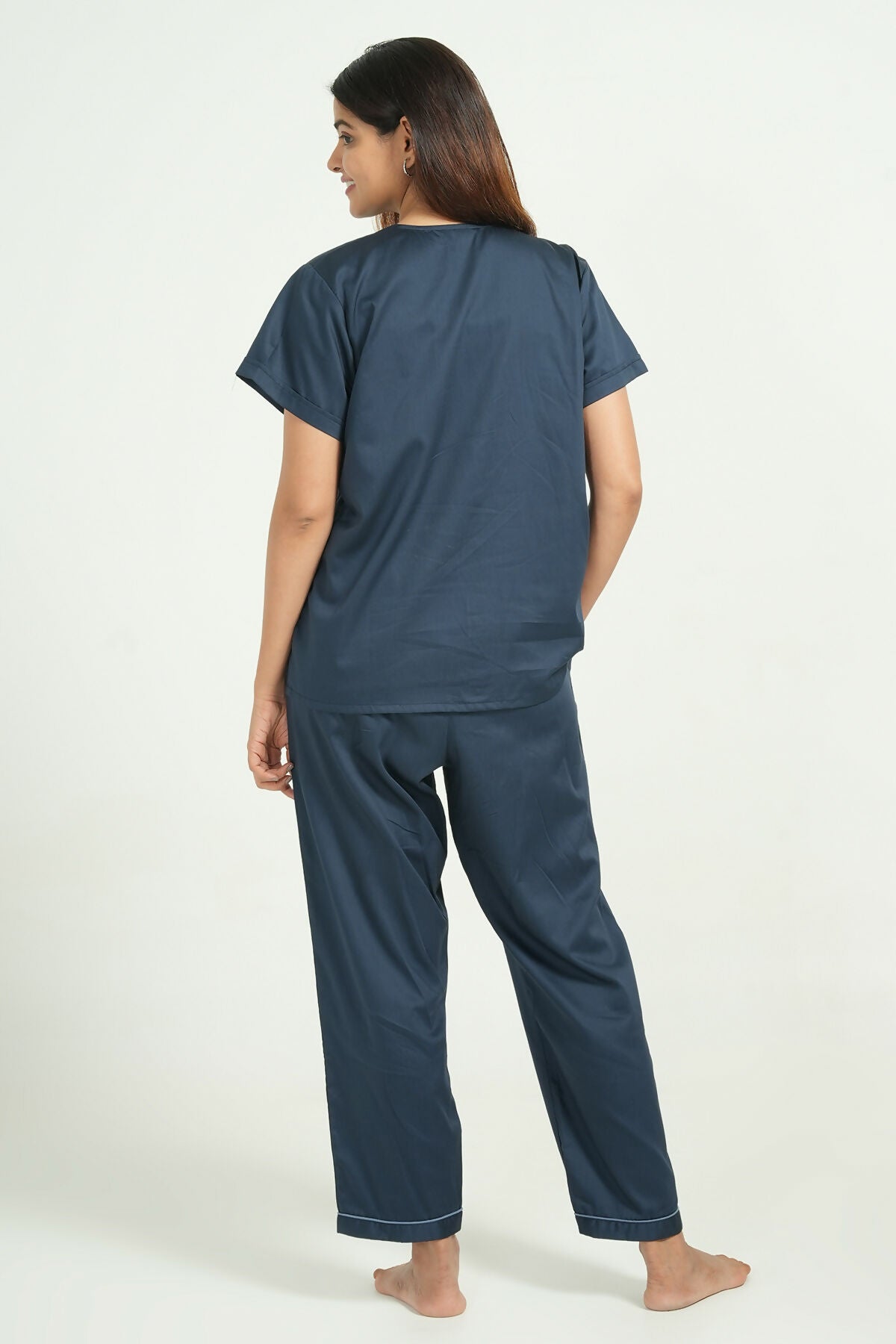 Breathables Women Cotton Night Suit Shirt And Pants Co-Ord Set I Night Wear | Co-Ord Set | Lounge Wear Set I Solid Colour