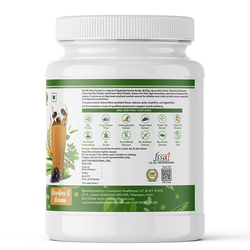 Inlife Plant Protein Powder Cookies & Cream