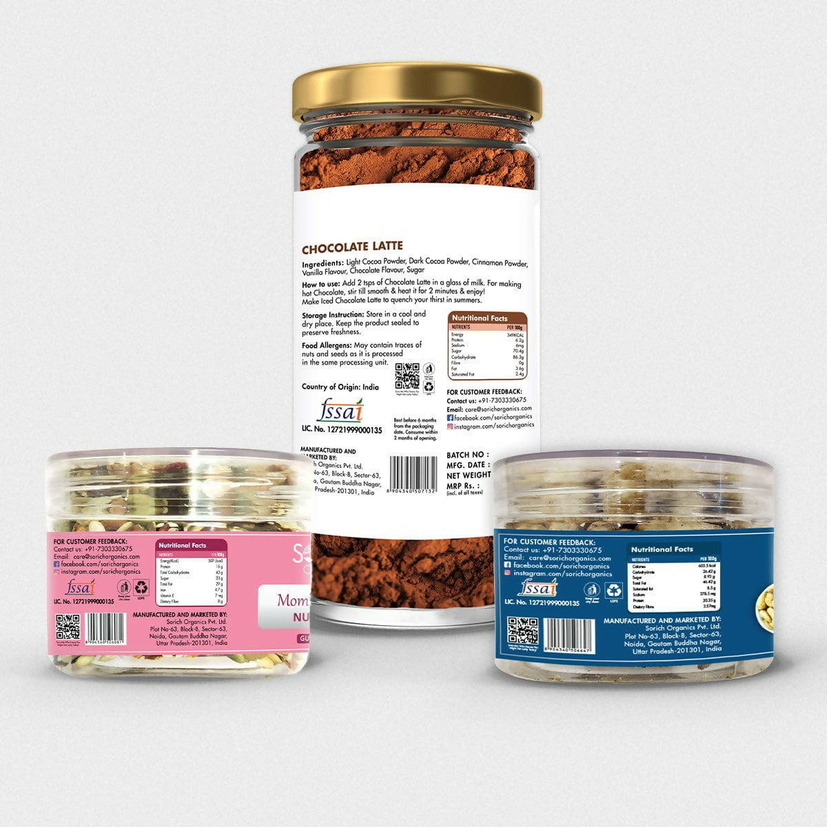 Sorich Organics Mother's Superfood Mix, Chocolate Latte & Salted and Black pepper Cashew