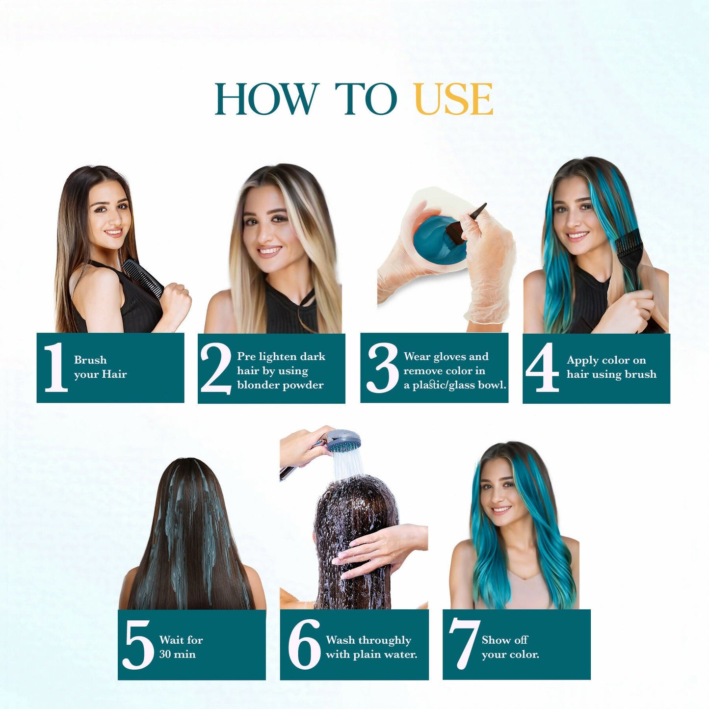 Cosglam Semi Permanent Hair Color for Women & Men (#52 Peacock Blue)