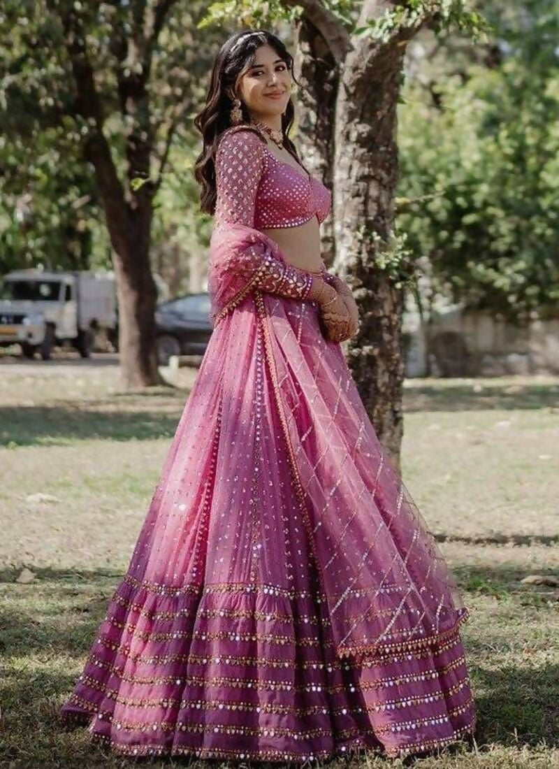 Lehenga Mart Pink Faux Georgette Designer Bollywood Style Wedding Wear Lehenga Choli