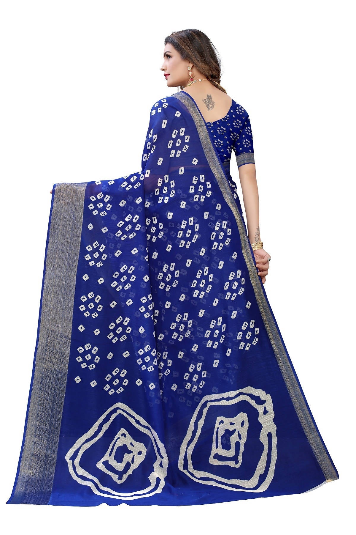 Vamika Beautiful Blue Linen Jari Border Saree (RADHIKA BLUE)