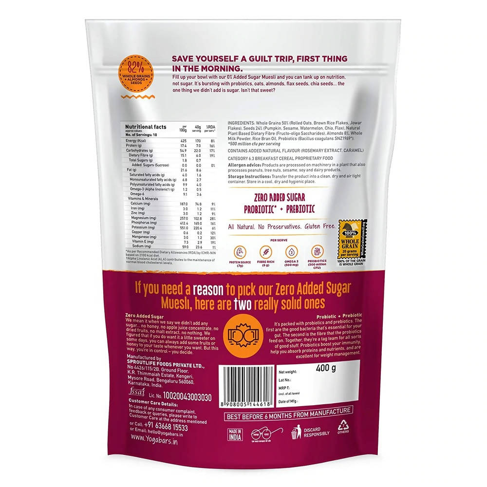 Yoga Bar No Added Sugar Super Muesli