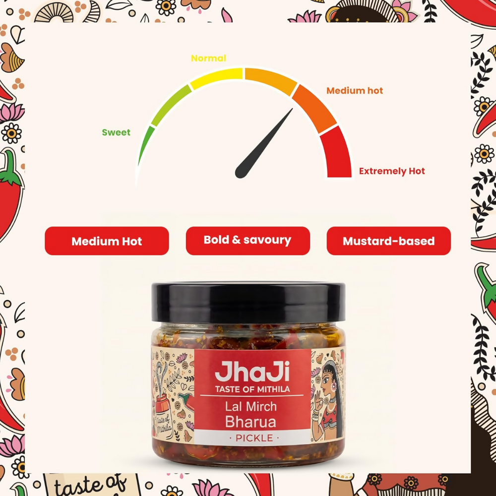 Jhaji Store Lal Mirch Bharua Achar (Stuffed Red Chilli Pickle)