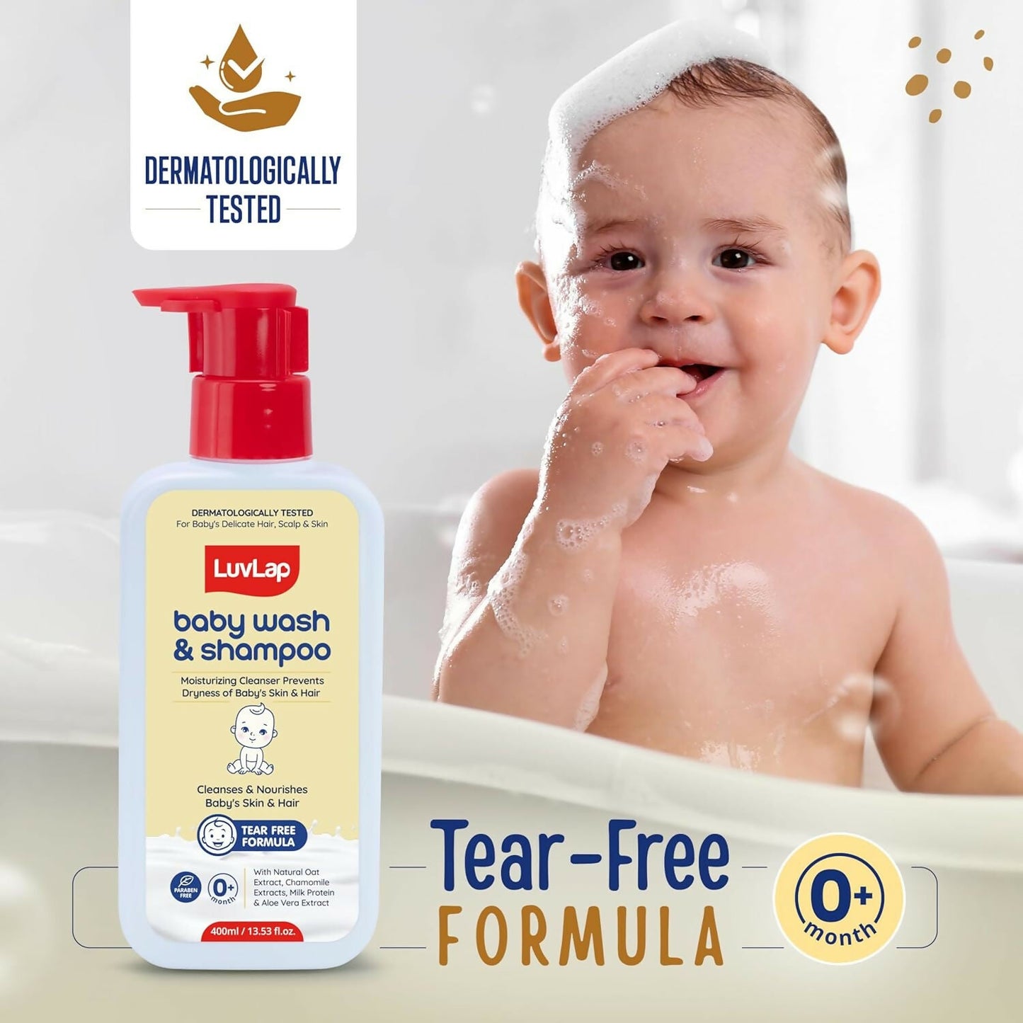 LuvLap Baby Wash & Shampoo + Baby Lotion Combo Set