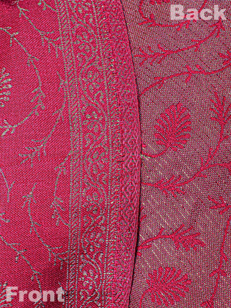 Weaving Mystery Handloom Pashmina Shawl-Kaani Zari - Pink