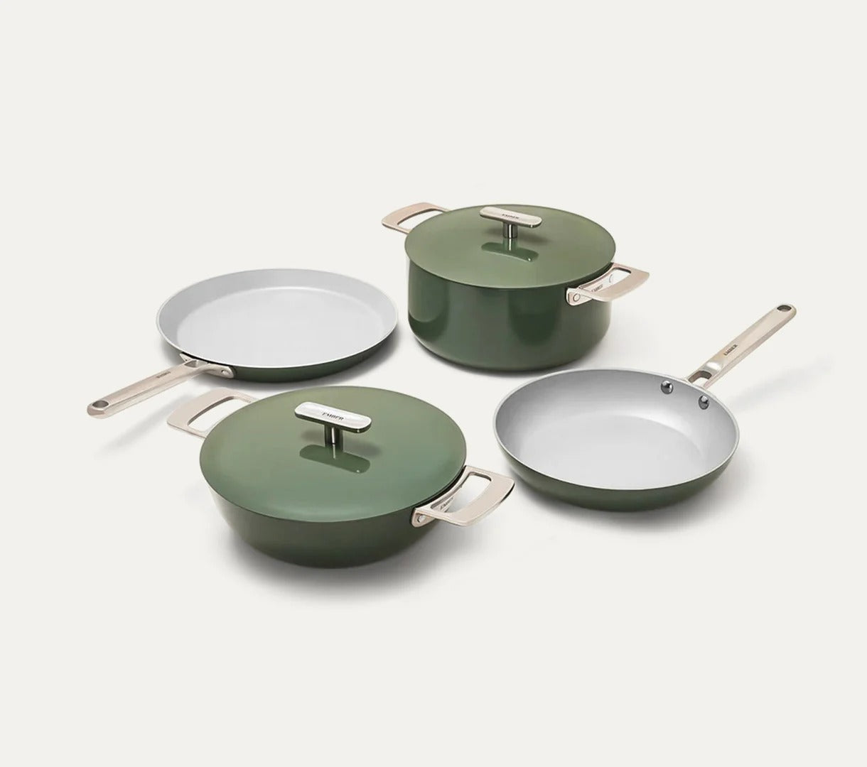 Ember Complete Cookware Set of 4 Stainless Steel Handle