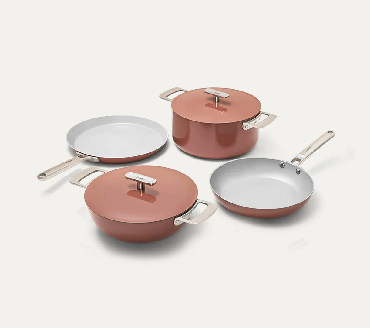 Ember Complete Cookware Set of 4 Stainless Steel Handle