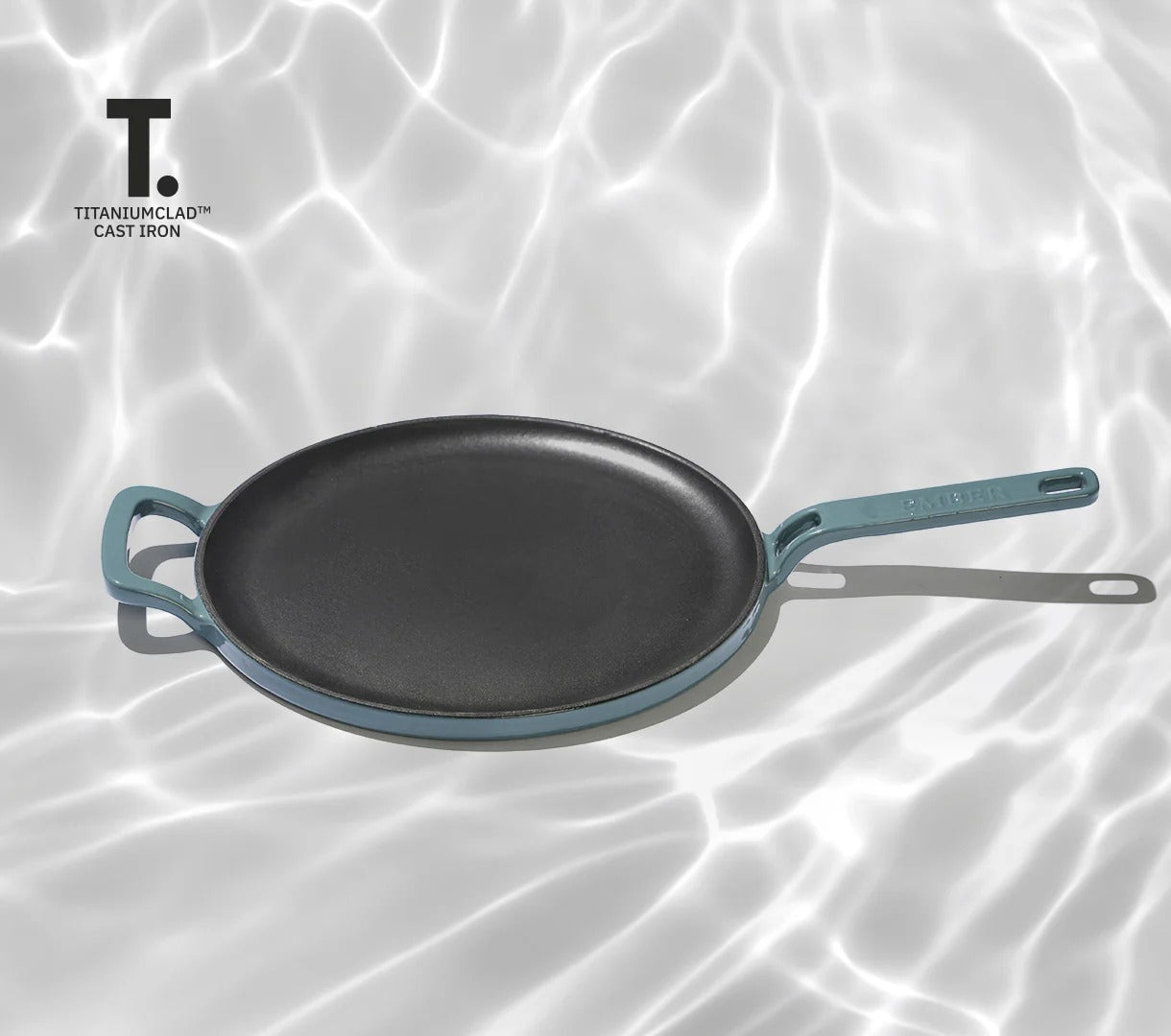 Ember TitaniumClad Ti-Enamel Cast Iron Tawa 27cm No-Season Rust-Proof