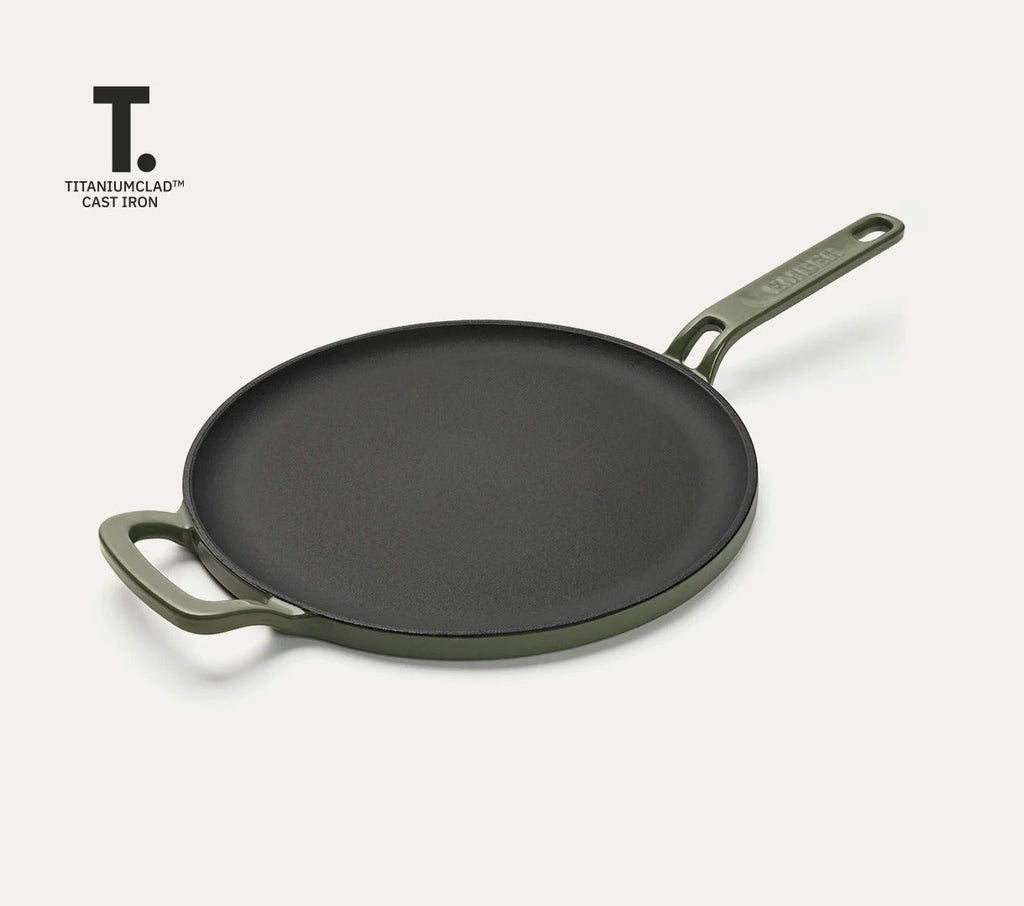 Ember TitaniumClad Ti-Enamel Cast Iron Tawa 27cm No-Season Rust-Proof