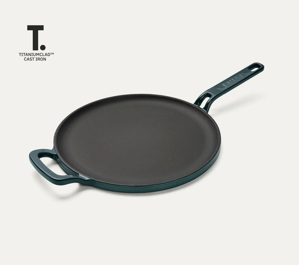 Ember TitaniumClad Ti-Enamel Cast Iron Tawa 27cm No-Season Rust-Proof