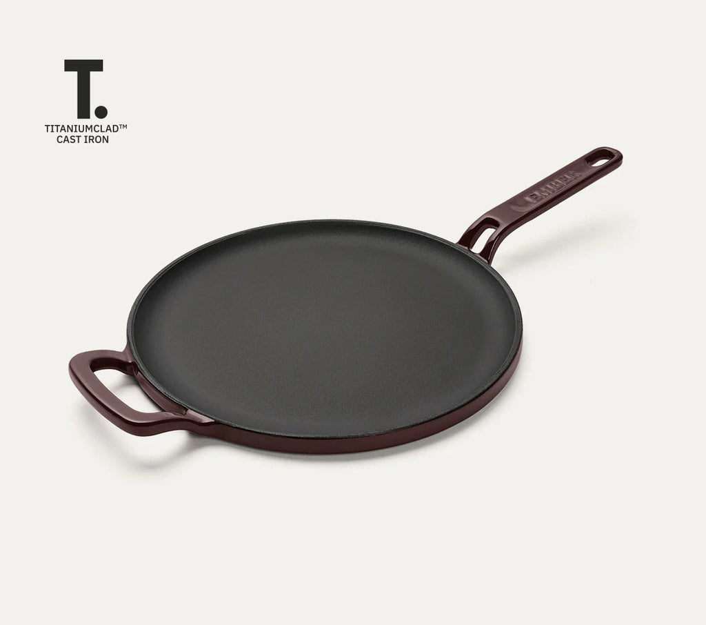 Ember TitaniumClad Ti-Enamel Cast Iron Tawa 27cm No-Season Rust-Proof