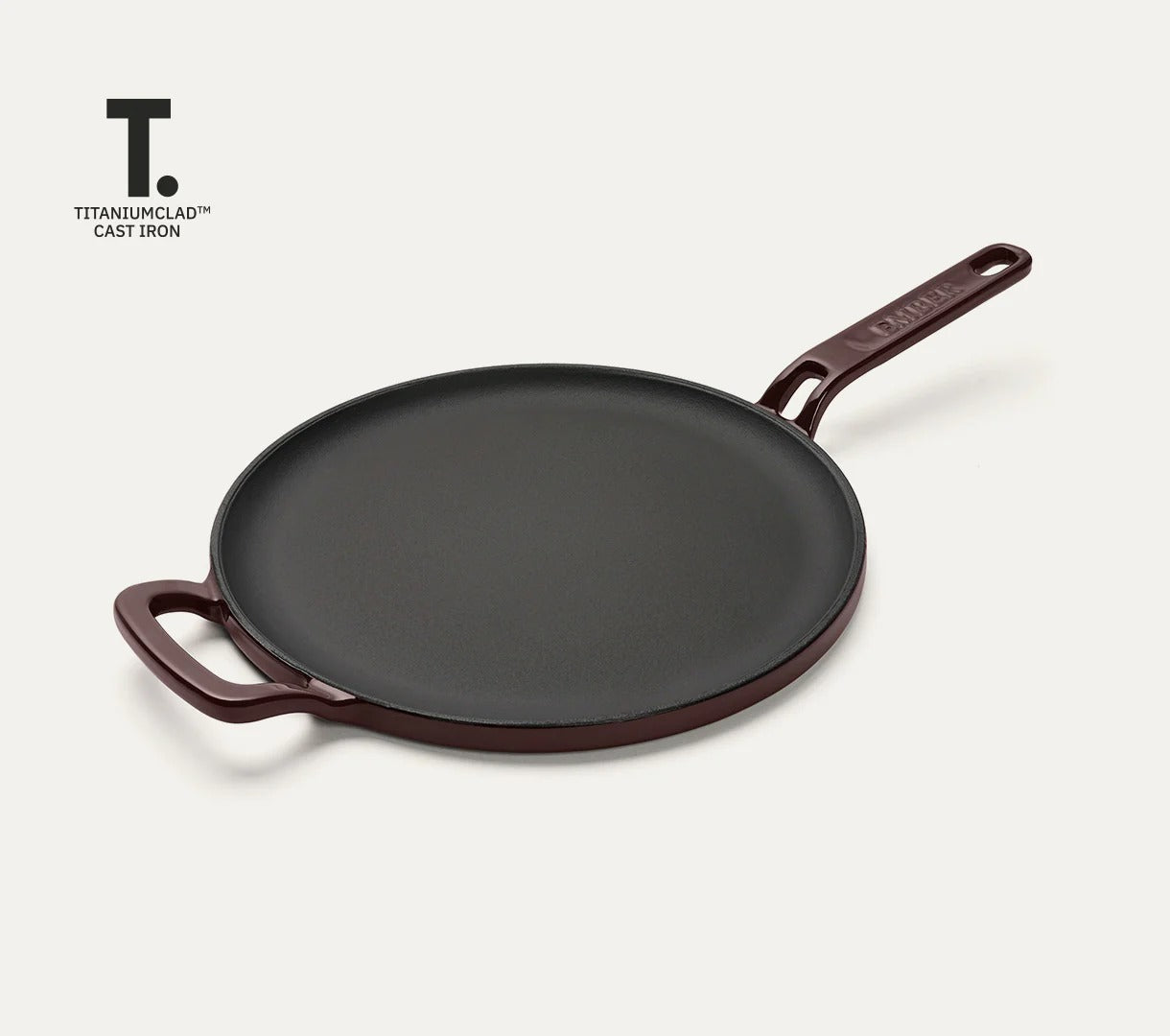 Ember TitaniumClad Ti-Enamel Cast Iron Tawa 27cm No-Season Rust-Proof