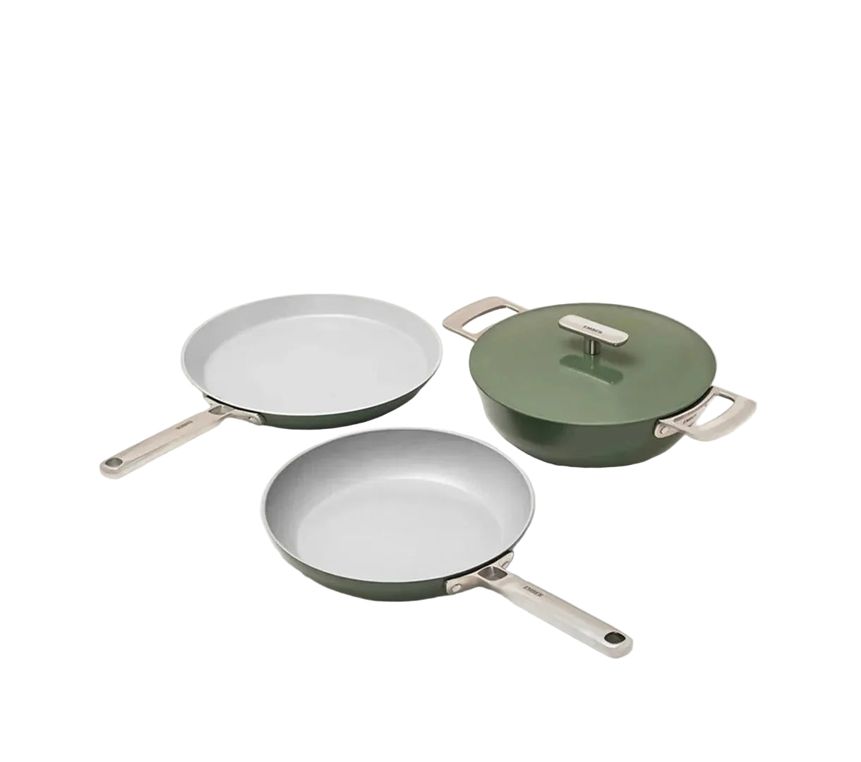 Ember Cookware Set of 3 with Storage Capri Series (Frypan+Kadai+Dutch Oven)